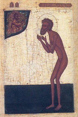 모스크바 성 바실리 대성당의 헌정을 받은 그리스도를 위한 바보 바실리(1468-1552)