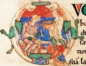 중세 프랑스어 필사본의 수도자 대장장이