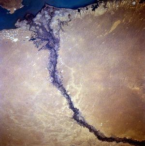 카라탈강 삼각주의 위성 사진