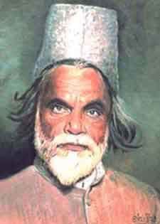 20세기를 대표하는 시인 지가르 모라다바디의 초상화.