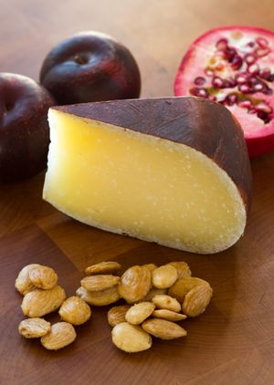 드라이 잭으로 알려진 숙성된 몬터레이 잭 한 조각