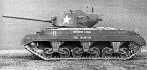 76mm M1A1 포와 생산형 주조 포탑을 장착한 T23 시제 전차. 이 포탑은 이후 76mm 포 탑재 M4 셔먼에 사용되었다.