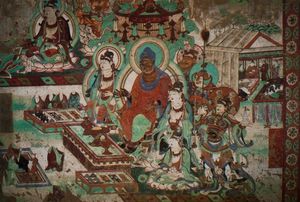 중국 간쑤성 위린 석굴의 미륵경 삽화