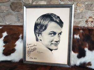 1963년 미셸 부르데가 클로드의 요청으로 그린 클로드 프랑수아의 초상화 (다네무아의 방앗간).