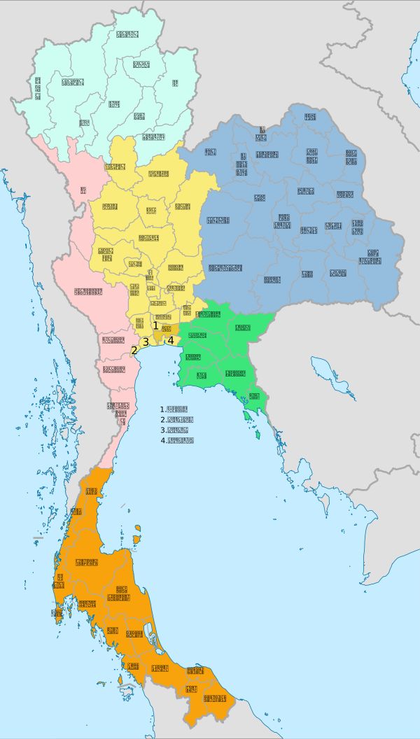 태국의 77개 짱왓과 방콕 특별행정구역