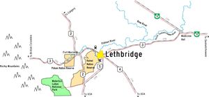 앨버타 남부 지도