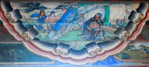 베이징 이화원의 장랑에서 장비가 암살당하는 모습을 그린 삽화.