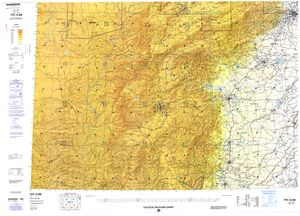 바오딩과 주변 지역을 포함하는 지도(NIMA, 1998)
