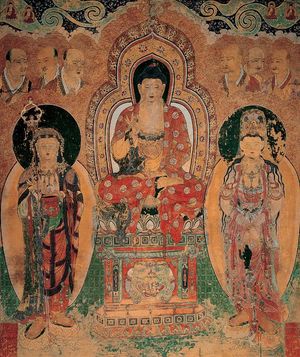 강진 무위사 극락전 아미타여래삼존벽화, 국보 제313호