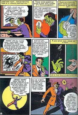 Detective Comics #66에 등장하는 투 페이스. 밥 케인 그림