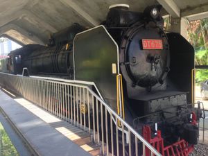 신베이시 지정 문화유산으로 정태 보존되어 있는 대만 철로 관리국 DT675 (신베이시 문예 센터)