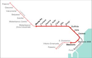 카타니아 지하철 확장 계획 지도