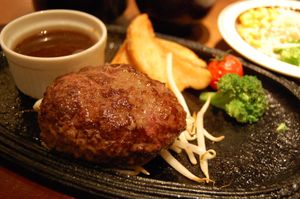 ground meat patty, cooked