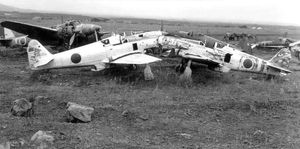 알뜨르 비행장의 Ki-61과 Ki-45 항공기