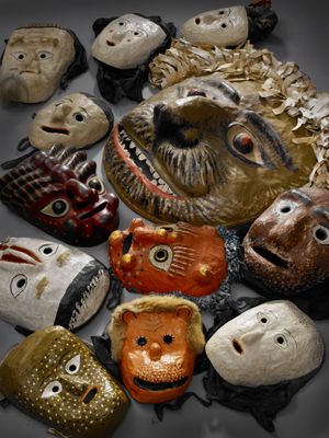 봉산탈춤에 사용되는 탈 (국립민속박물관)