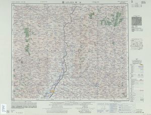 린펀시(臨汾)가 포함된 지도 (臨汾(平陽) LIN-FEN (P'ING-YANG)으로 표기됨) (AMS, 1955)
