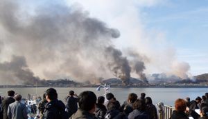 북한의 공격을 받는 연평도