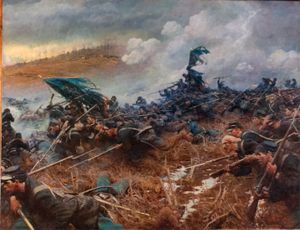 1906년경 미네소타 주 의사당의 주지사 접견실에 그려진 내슈빌 전투.