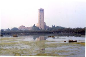 저조 시 석호에서 바라본 토르첼로 섬