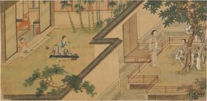 서상기 장면들, 중국 화가 추영(仇英, ca. 1494-1552)의 그림, 프리어 미술관 및 아서 M. 새클러 갤러리 소장 [https://www.freersackler.si.edu/object/F1911.505a-h/