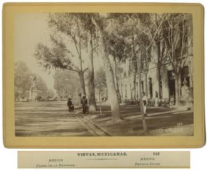 19세기 사진, 콜럼버스 기념비(1877년)가 보인다.