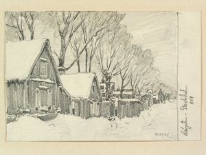 1924년 쇠데르말름의 목조 건물, 페르디난드 보베르그의 그림