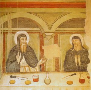 라 지네스트라 수도원의 14세기 프레스코화