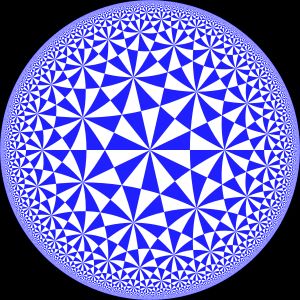 일부 PSL군은 허위츠 곡면의 자기 동형군, 즉 (2,3,7) 삼각형군의 몫으로 나타나며, 이는 3차 이등분 칠각형 타일링의 대칭이다.