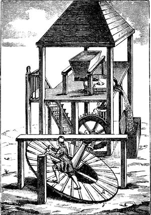 곡물을 빻기 위한 인력식 트레드밀