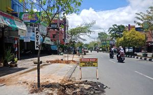 본탕 도로 옆 배수 시스템 건설