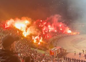 호르데 즐라가 코셰보 경기장 북쪽 관중석에 있는 모습, 2023년 10월 8일