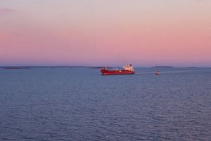 스카게라크 해협의 화물선