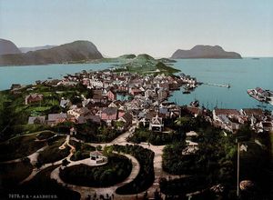 1895년경 화재 전 노르웨이 올레순