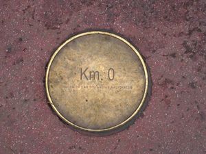 아르마스 광장의 킬로미터 제로, 산티아고