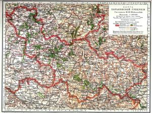 1890년에서 1906년 사이의 하리코프 현 지도