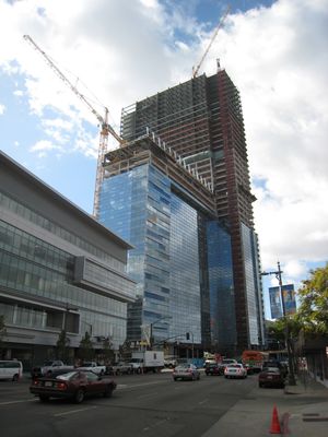 리츠칼튼/JW 메리어트 호텔 건물은 첨단 강판 전단벽 시스템을 사용하고 있다, 로스앤젤레스