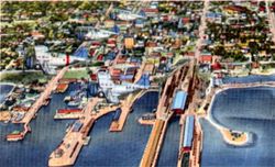 펜서콜라 시내를 그린 엽서(1930년대 중반)