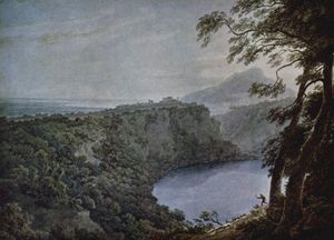 존 로버트 코젠스가 그린 18세기 네미 호수 묘사