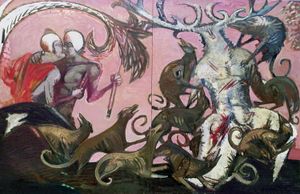 바실리 랴브첸코의 악타이온의 죽음 (1988년, 캔버스 유채)