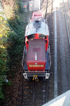 DB V 90 기관차가 사용하지 않는 분기점에서 탈선한 모습