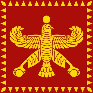 키루스 대왕의 깃발과 아케메네스 왕조의 "매 깃발" 재구성