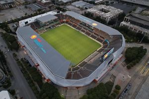 Stadium Illuminated at Night