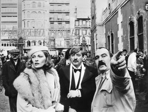 바르셀로나 촬영 현장에서 페이 더너웨이, 오스카 베르너, 스튜어트 로젠버그 감독