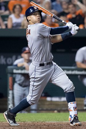 2016년 애스트로스에서 타격하는 코레아