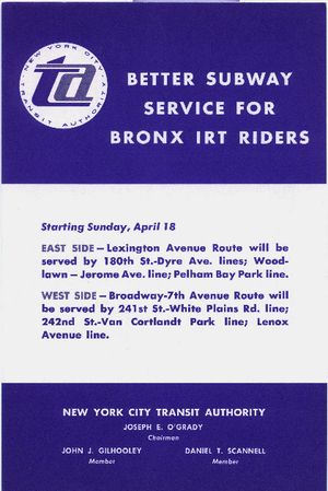 브롱스 IRT 승객을 위한 더 나은 지하철 서비스