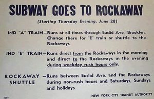 지하철 락어웨이 행으로 운행