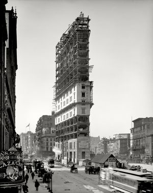 The Times Tower as seen in 1903 while under construction