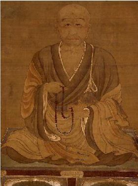 염주를 들고 있는 겐신의 초상화 (쇼주라이고지 사찰).