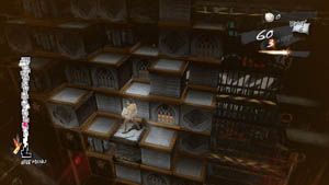 악몽 단계를 헤쳐나가는 빈센트의 게임플레이 스크린샷