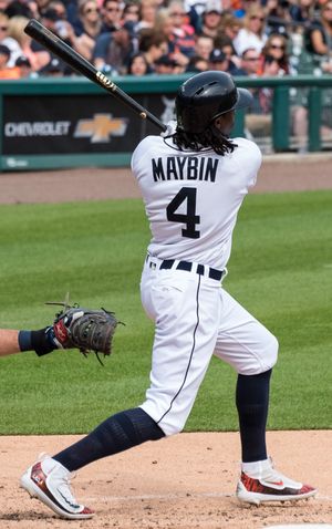 디트로이트 타이거스 시절 타격하는 캐머런 메이빈
